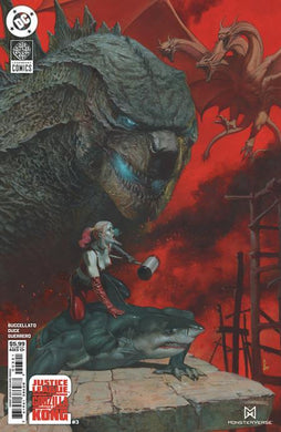 JUSTICE LEAGUE VS GODZILLA VS KONG 2 #3 CVR B RICCARDO FEDERICI CARD STOCK VAR OF 7