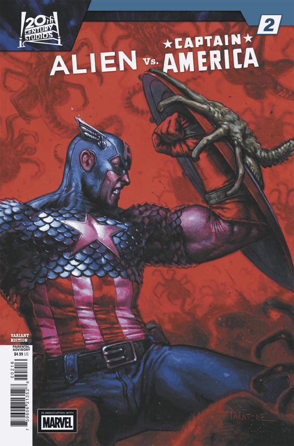 ALIEN VS CAPTAIN AMERICA #2 DAVIDE PARATORE VAR 1:25 INCV 1:25 INCV