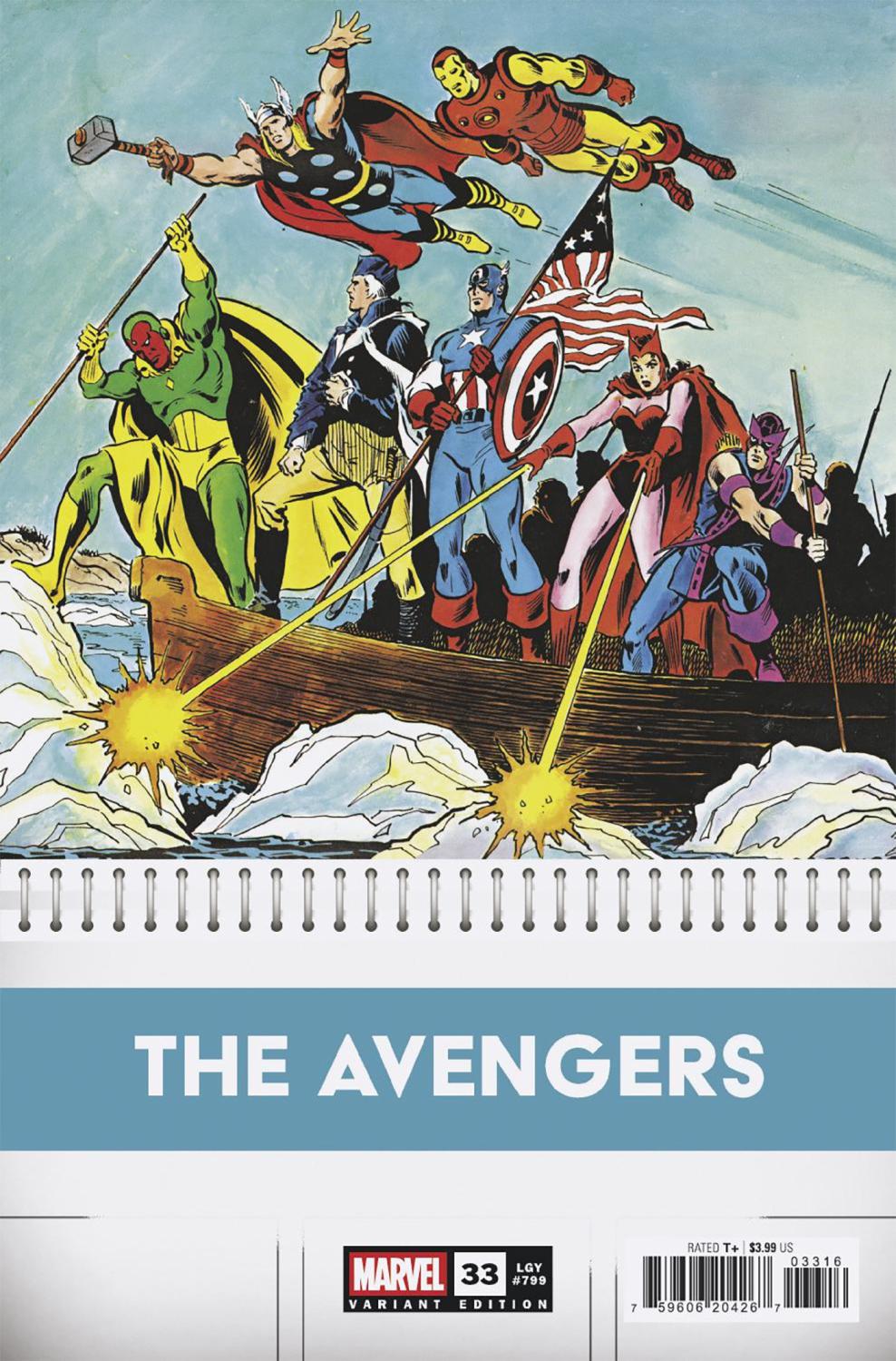 AVENGERS #33 JIM MOONEY BICENTENNIAL CALENDAR HIDDEN GEM VAR 1:50 INCV 1:50 INCV